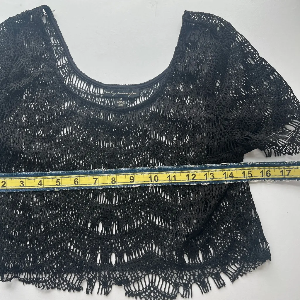 Elegant Black Lace Crop Top Size M - Image 7