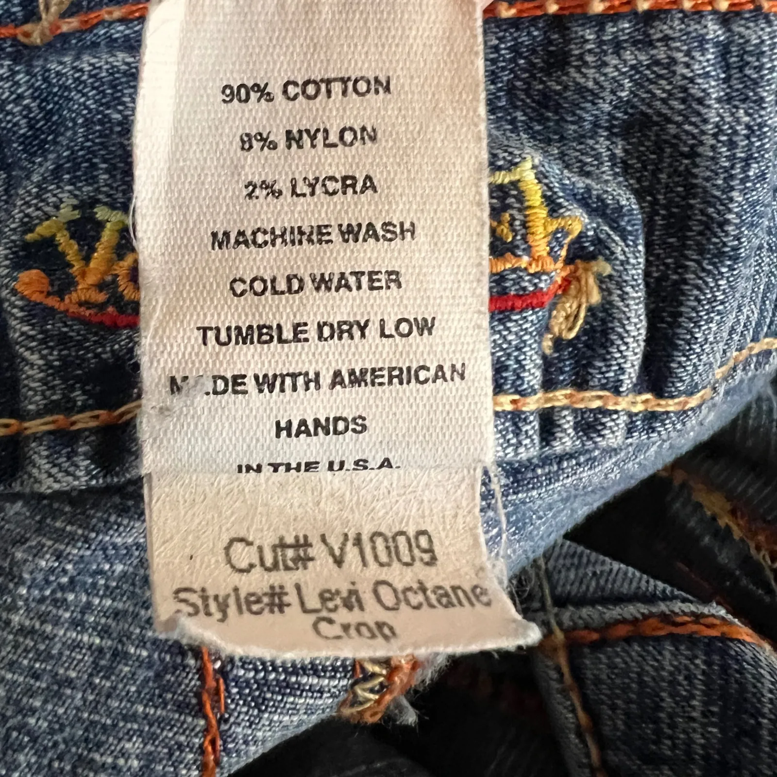 Von Dutch Low Rise Straight Leg Jeans Womens Size 31 Blue Distressed Y2K - Image 8