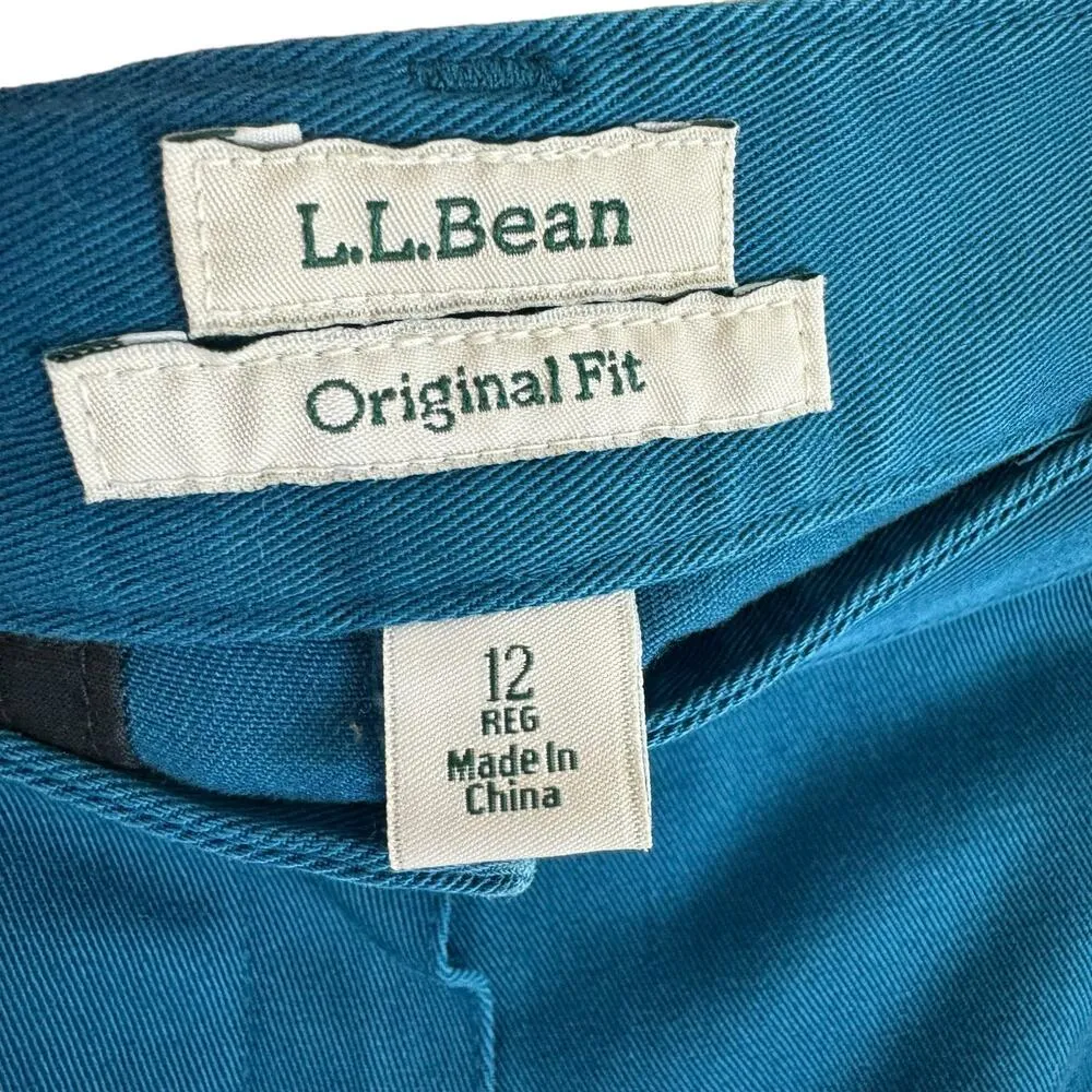L.L. Bean Vintage 100% Cotton Original Fit Teal High Rise Jean Shorts Size 12 - Image 4