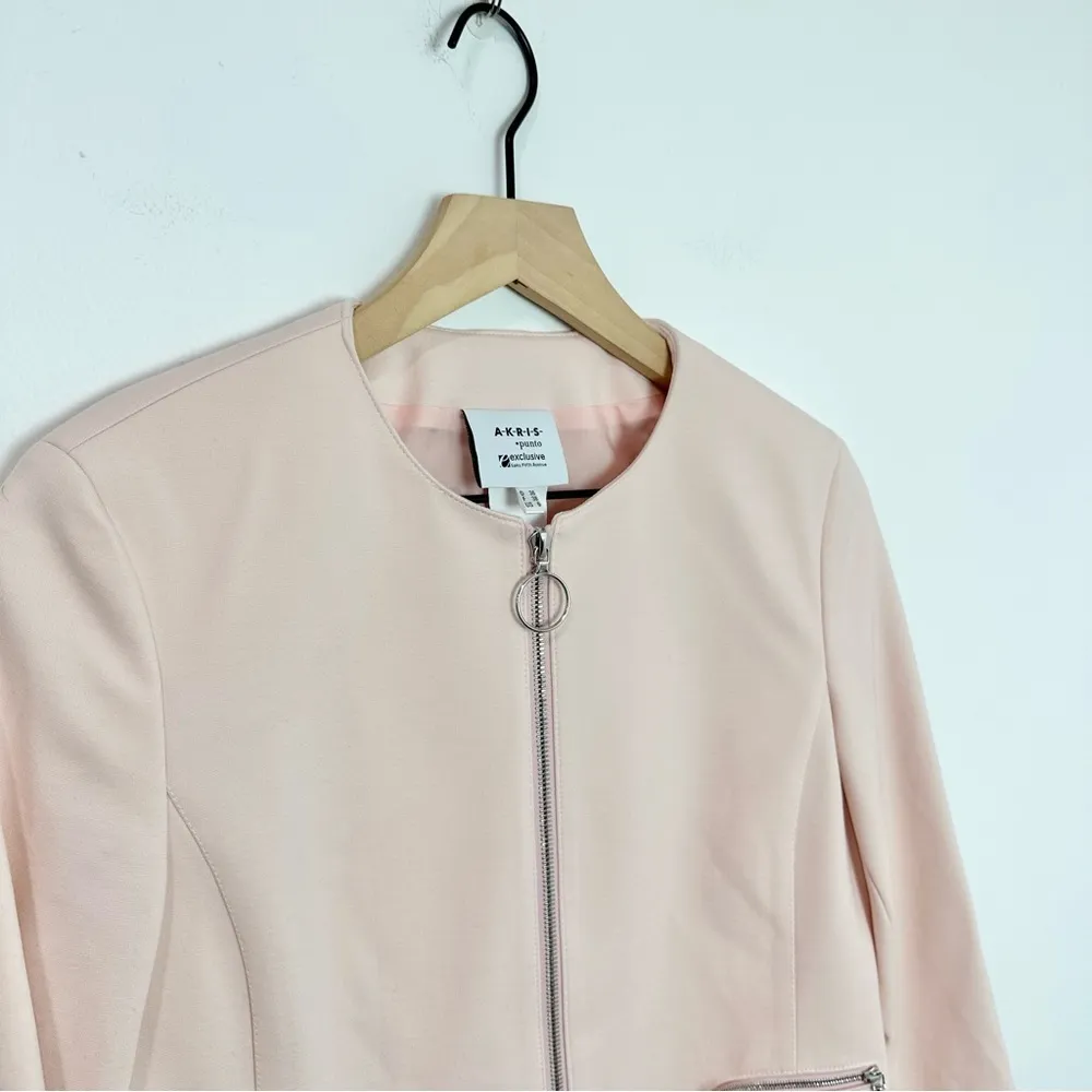 Akris Punto Exclusive Saks Blazer Jacket Pink Zipper size 6 - Image 3