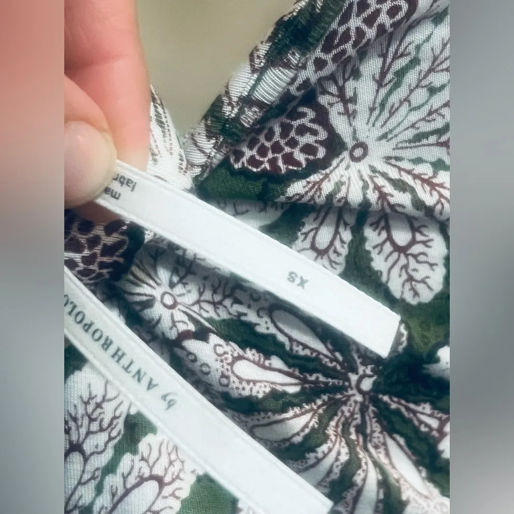 Anthropologie Jessie Cream & Green
Floral Cropped Wide Leg Jumpsuit size XS - Image 16