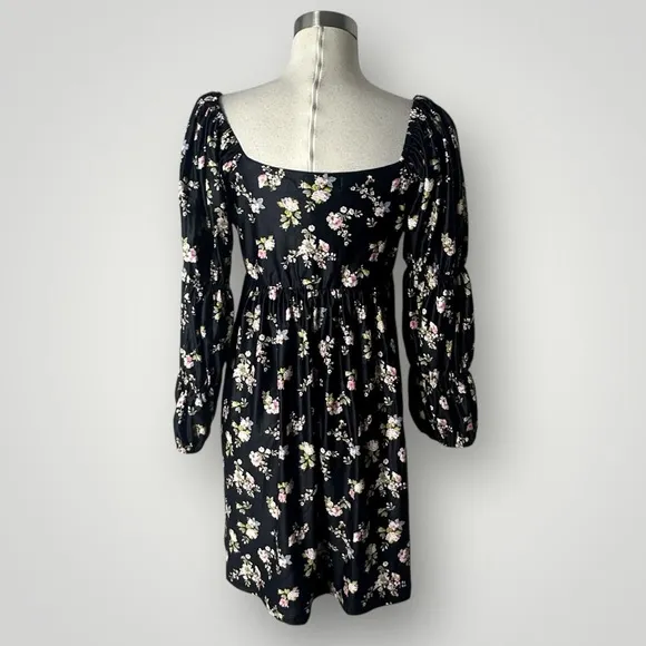 Smith & Quinn Greta Black Floral Puff Sleeve Mini Dress Size M‎ Size M - Image 8
