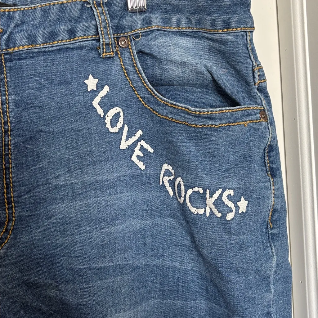 Ashley Stewart Graffiti Love Jeans Blue Size 22 - Image 4