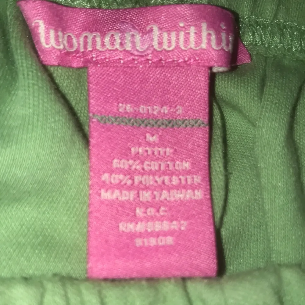 WOMAN WITHIN 7-Day Knit sage green pull on, 2 pockets elastic waistband size MP - Image 5