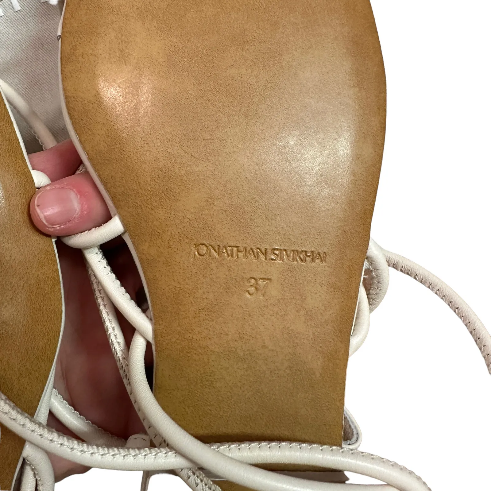 NEW Jonathan Simkhai White Strappy Sandals Size 6 - Image 6