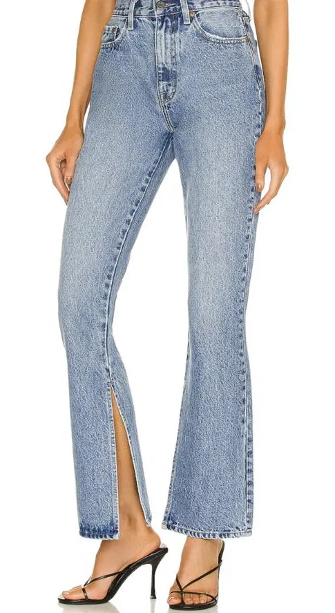 Pistola Medium Wash Alexa High Rise Slim Flare with Slit Denim Jeans - Size - 27 - Image 1