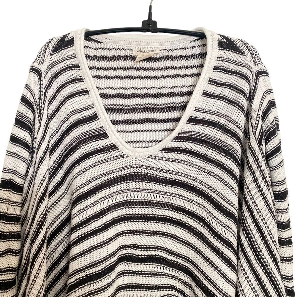 Billabong Asymmetrical Sweater Small Petite Oversized Knit Crop Top - Image 3