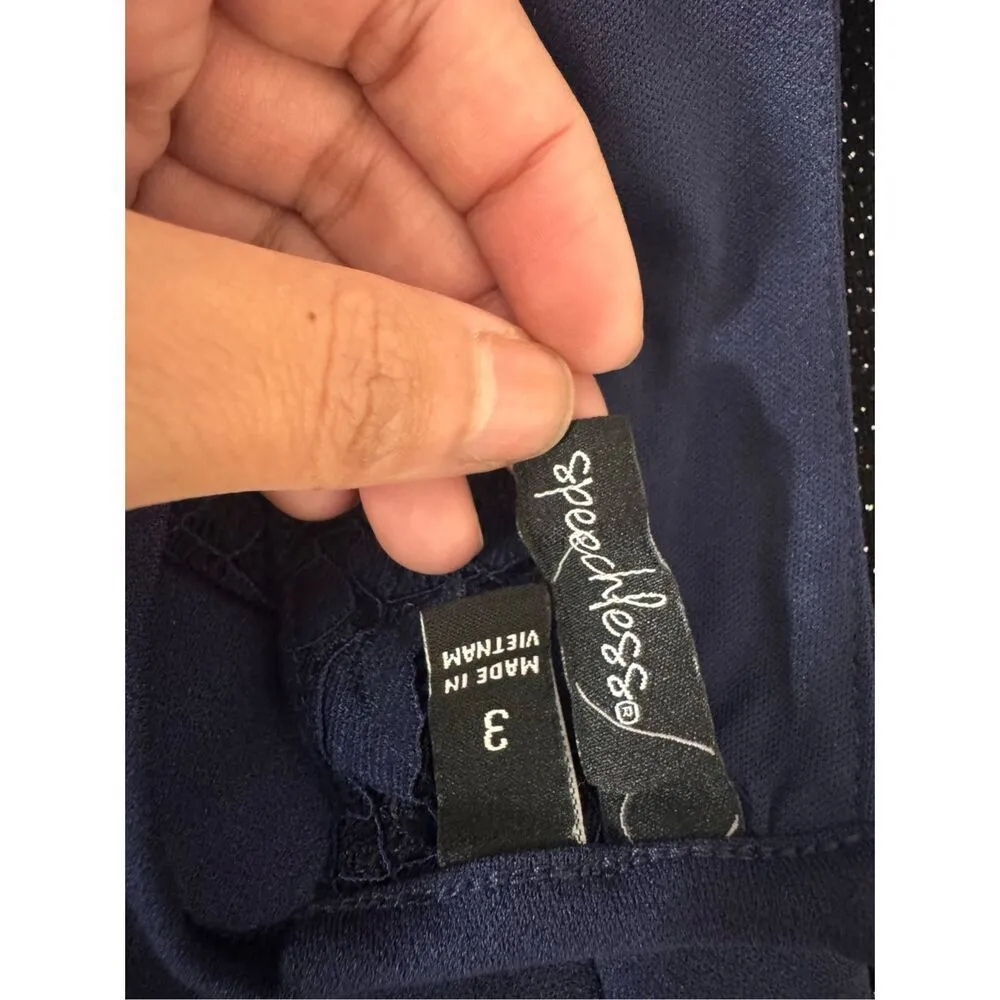 Speechless Navy Halter Lace Skater Dress Size 3 - Image 7