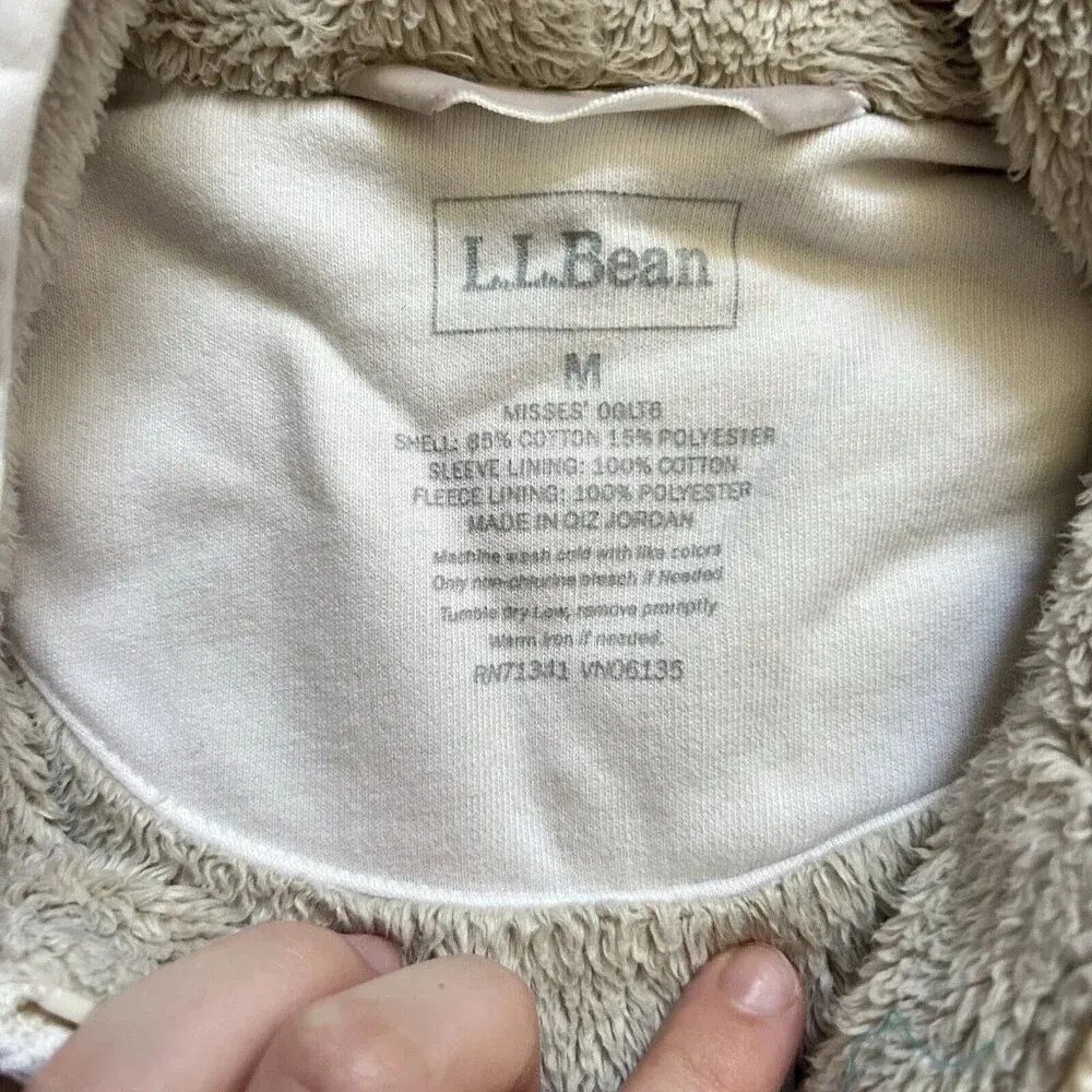 The North Face White Full Zip Up Hoodie Tan Fleece Jacket Womens Medium M - Image 4