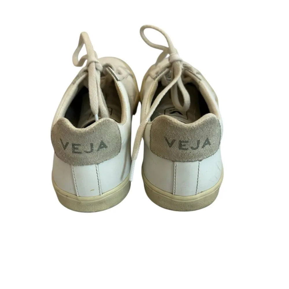 Veja White Sneakers Tennis Shoes Lace Up Casual Brazil Stitching Size 38 7 US - Image 6