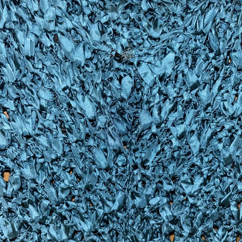 NWOT Authentic Vivienne Tam Woven Blue Crochet Cowl Neck Maxi Dress Size Small - Image 7