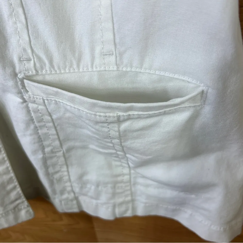 Bamboo Traders Size Small White Lightweight Denim Jacket w/4 Pockets - Image 3