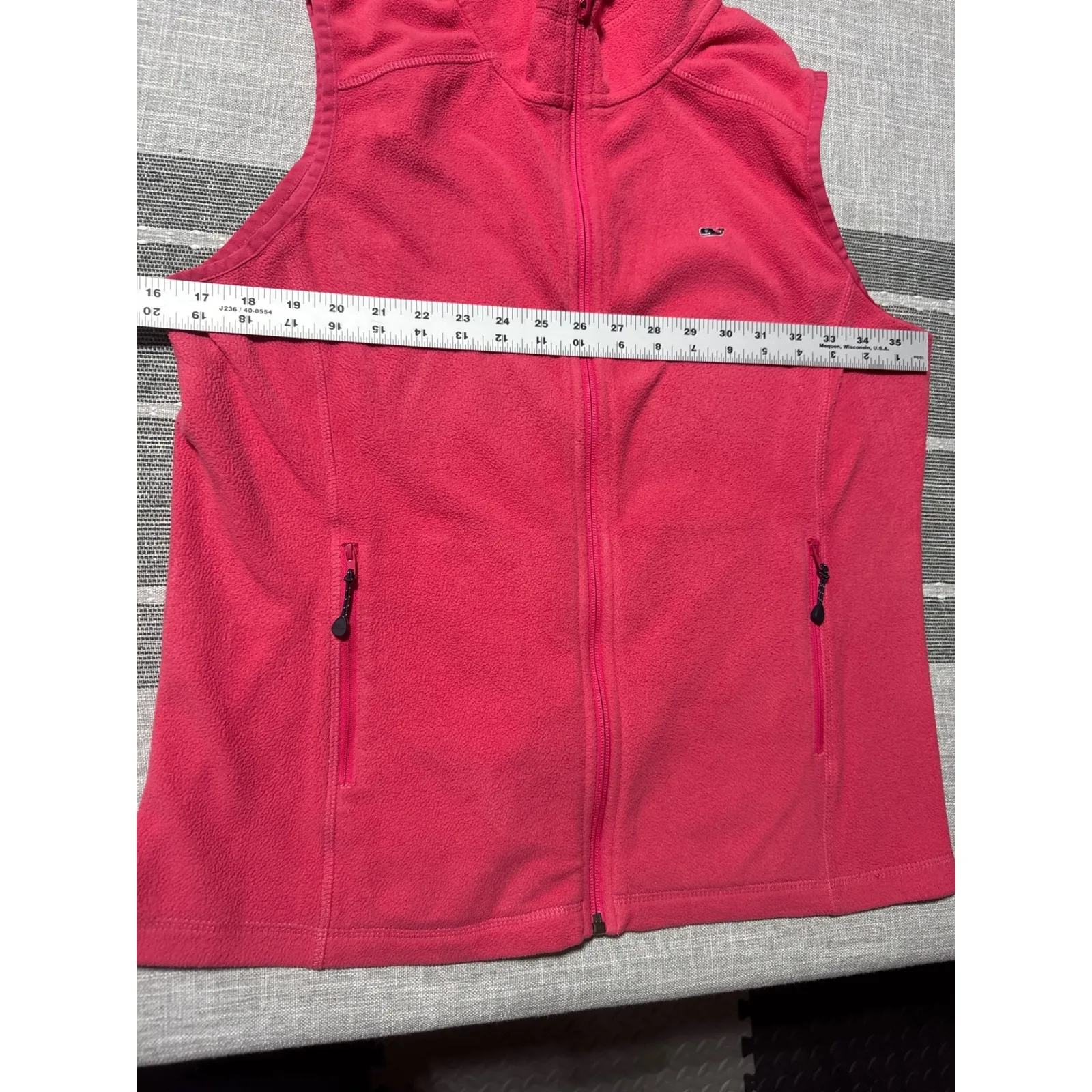 Vineyard Vines Fleece Vest Women's Size L Pink Zip Up Sleeveless Outerwear - Image 3