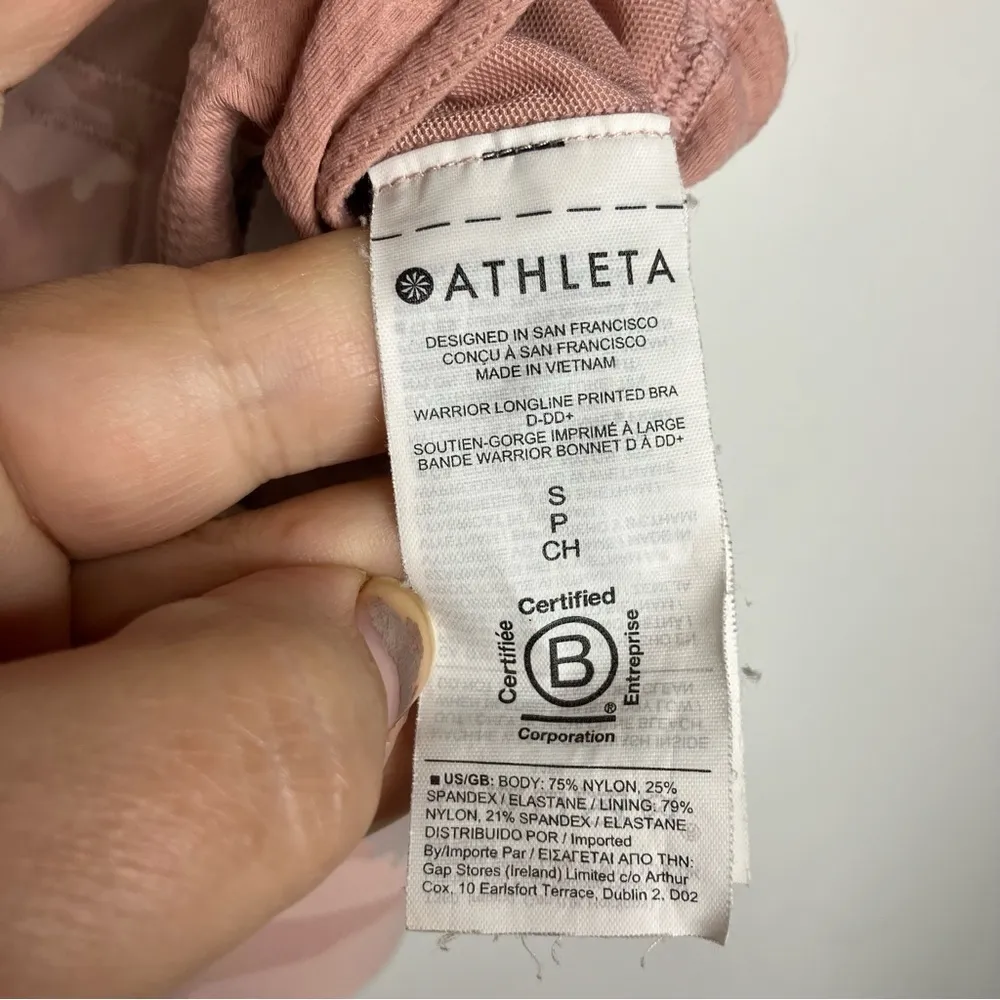 Athleta Warrior longline bra pink camo size small‎ A-C - Image 7