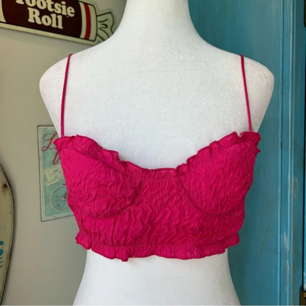 Zara Fuchsia Textured Corset Top - Image 6