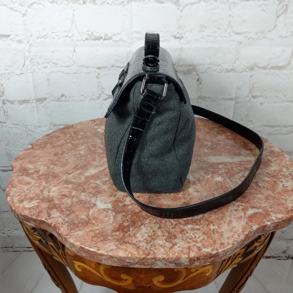 Armani Exchange wool and patent leather crossbody - Image 2