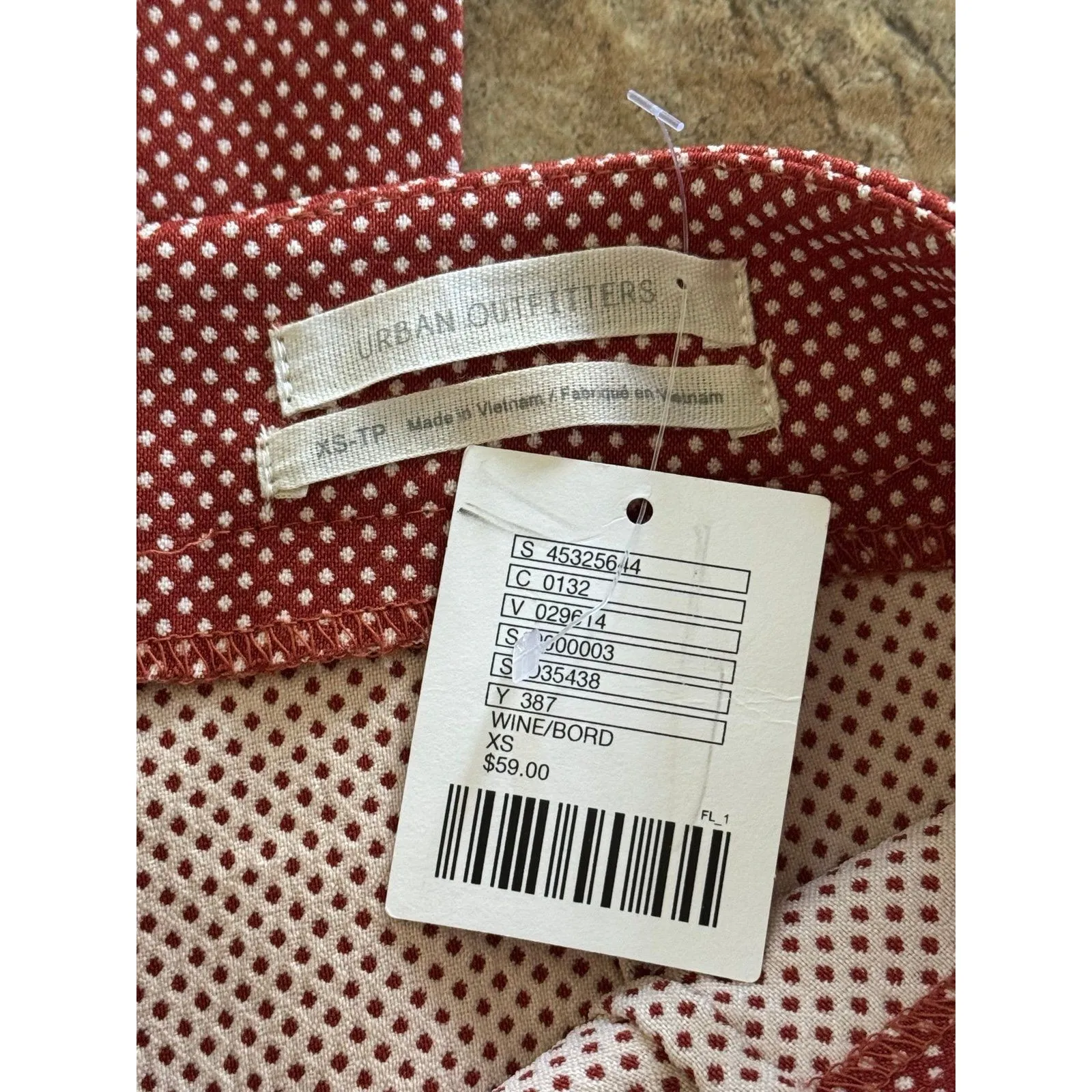 Urban Outfitters Pinup Polka Dot Pant Wine/Bordeaux Size XS - Image 9