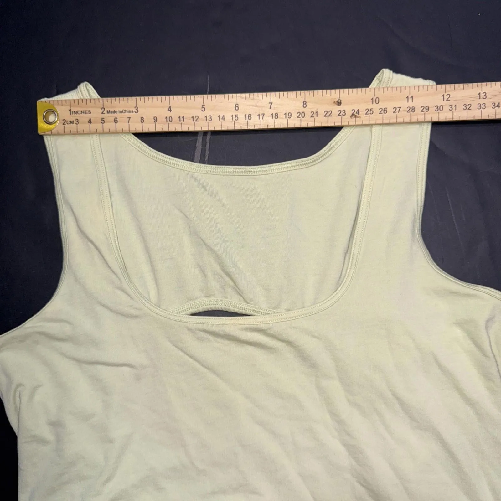 Lululemon Pima Cotton Open Back Midi Dress High Low Hem Dewy Green Sleeveless 6 - Image 7