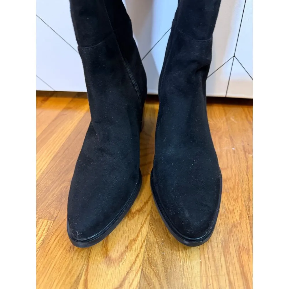 Seychelles Women’s 11 Black Faux Suede Over the Knee High Zipper Heeled Boots - Image 2