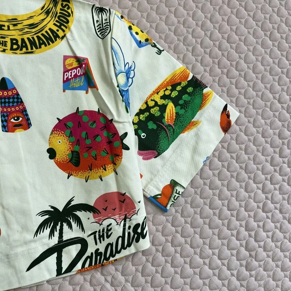 NWT ALEMAIS x Alan Berry Rhys Samaki Cropped Organic Cotton Shirt Women's Size 2 - Image 13