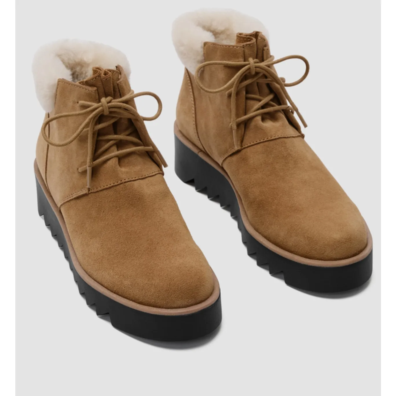 Eileen Fisher Wedge Bootie Kenille Sport Brown Suede New - Image 2