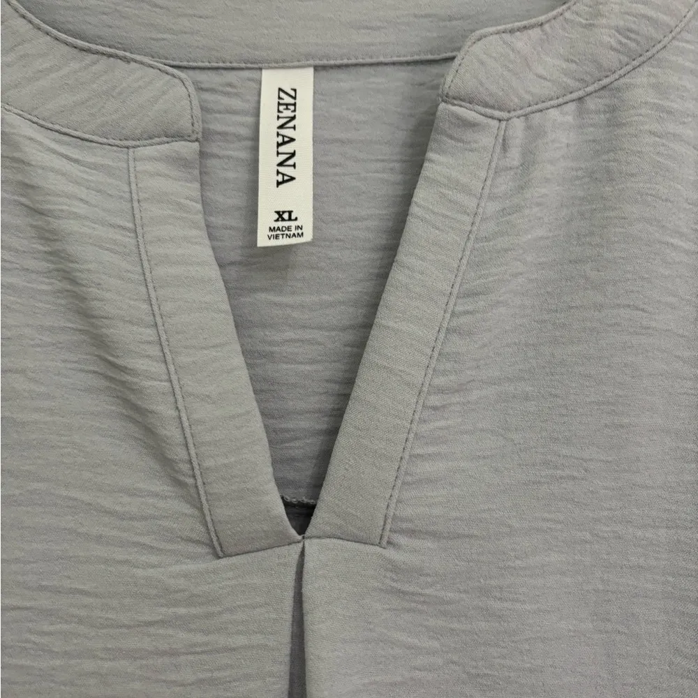 Gray Ruffled Sleeve Top - Image 3