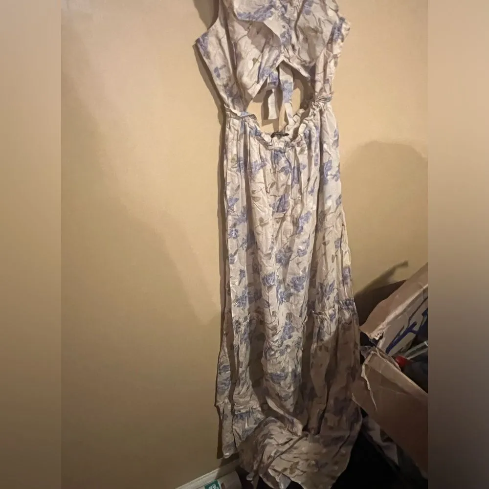 Anthropologie love Sam floral cut out dress small - Image 3