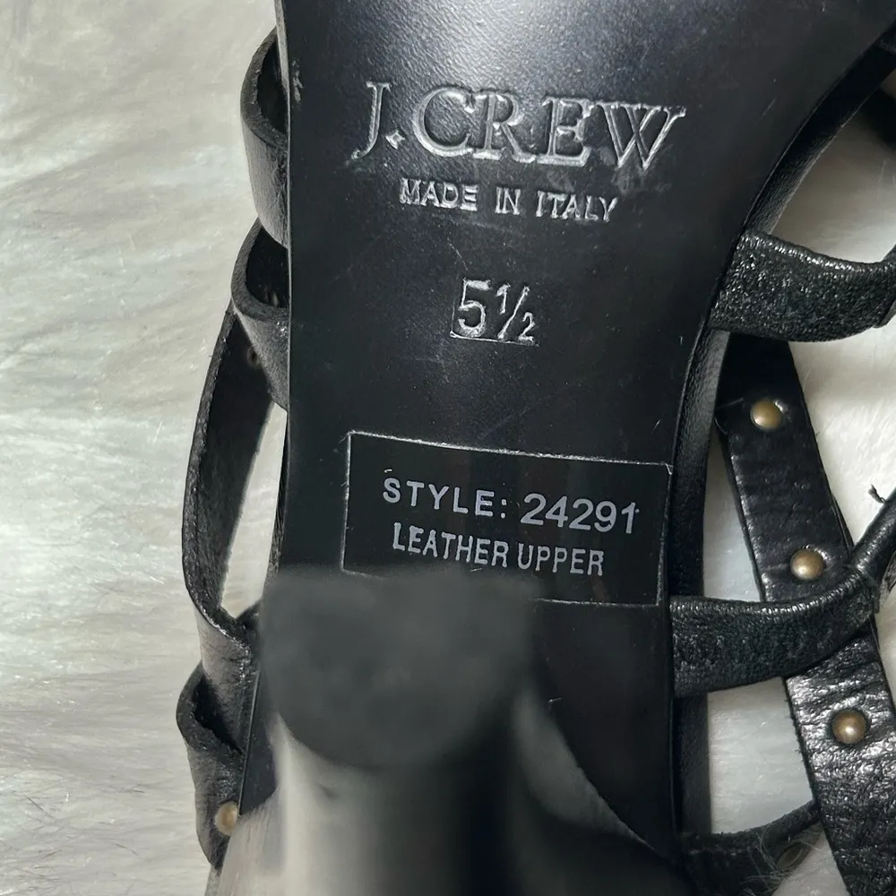 J.Crew Vintage Ankle Strap Studded Leather Heel Size 5 1/2 - Image 10
