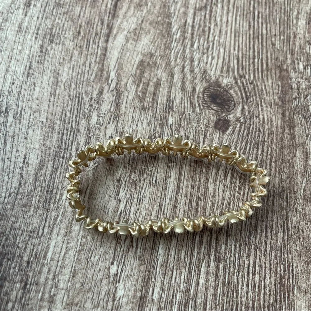 Floral Gold Colored Adjustable Bracelet - Image 2