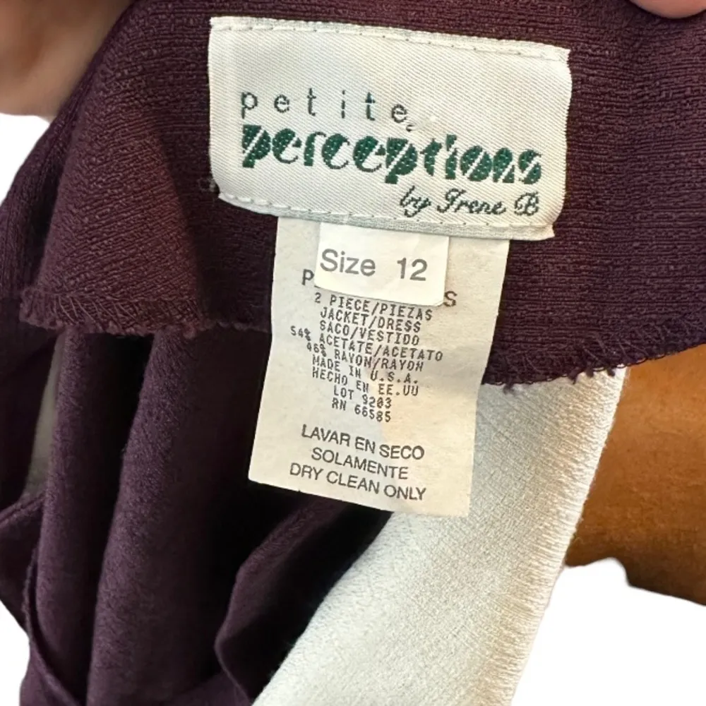 Vintage Petite Perceptions by‎ Irene B Suit Jacket Size 12 - Image 5