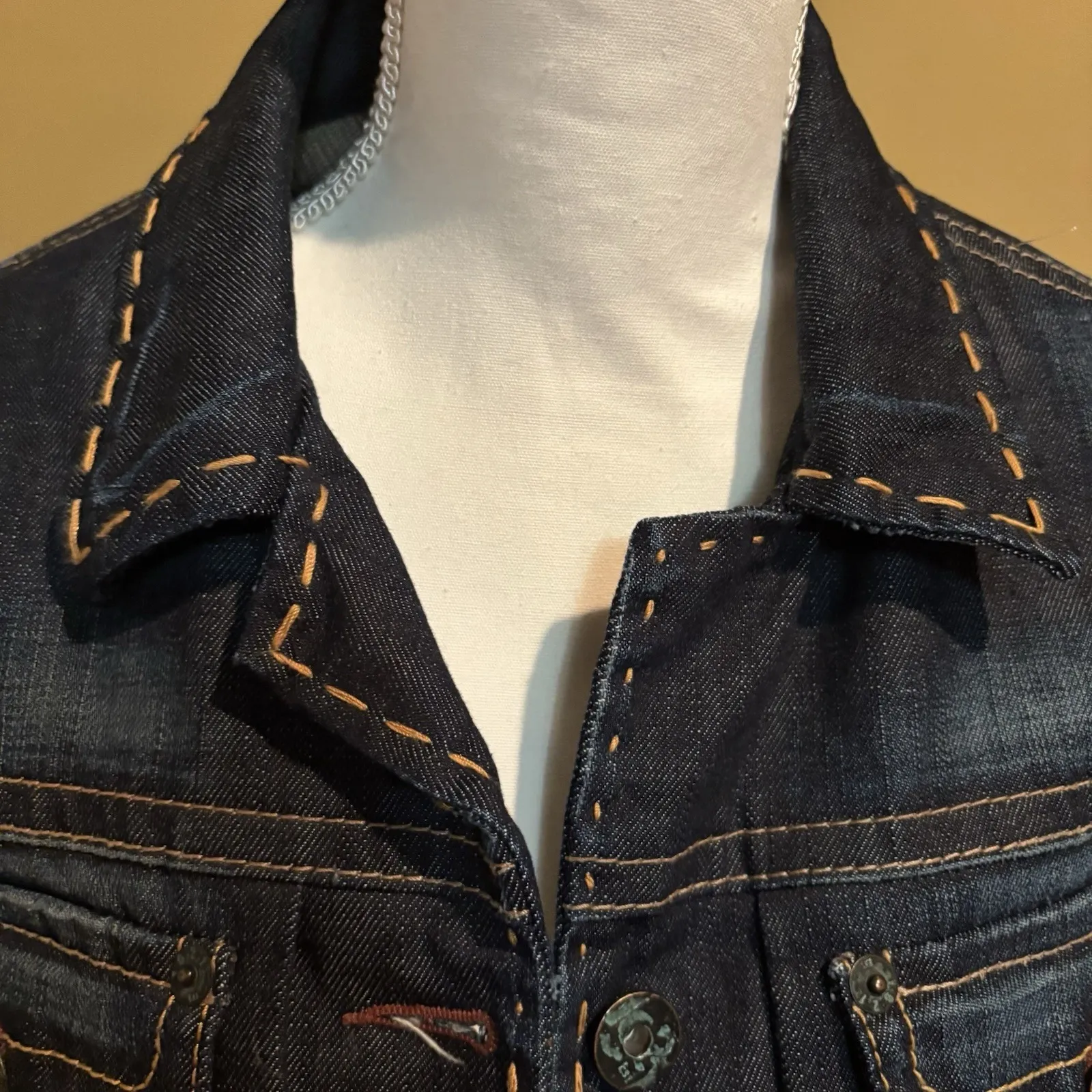 Western Glove Works‎ 1921 Est. Blue Denim Jean Jacket Womens Size Large Lined - Image 5