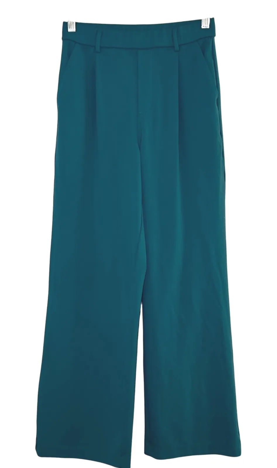 Halara Teal Blue wide leg pleated pants women's small career office comfy active - Image 1