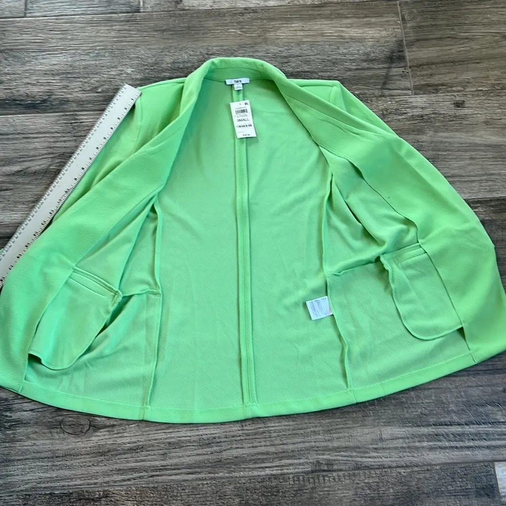 BAR lll KNIT 3/4 RUCHED SLEEVE BOYFRIEND Women's Green Blazer Jacket S NWT - Image 8