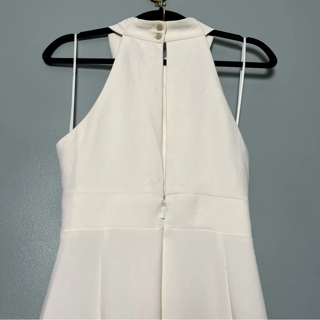 NWT Wilfred Pageturner Ivory Cross Front Halter Jumpsuit Japanese Crepe Womens 6 - Image 7