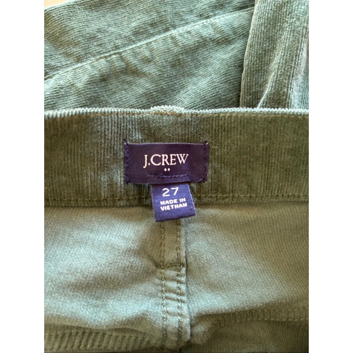 J.Crew Women's Green Corduroy Jeans Pants Size 27 Stretch Slim Fit - Image 2