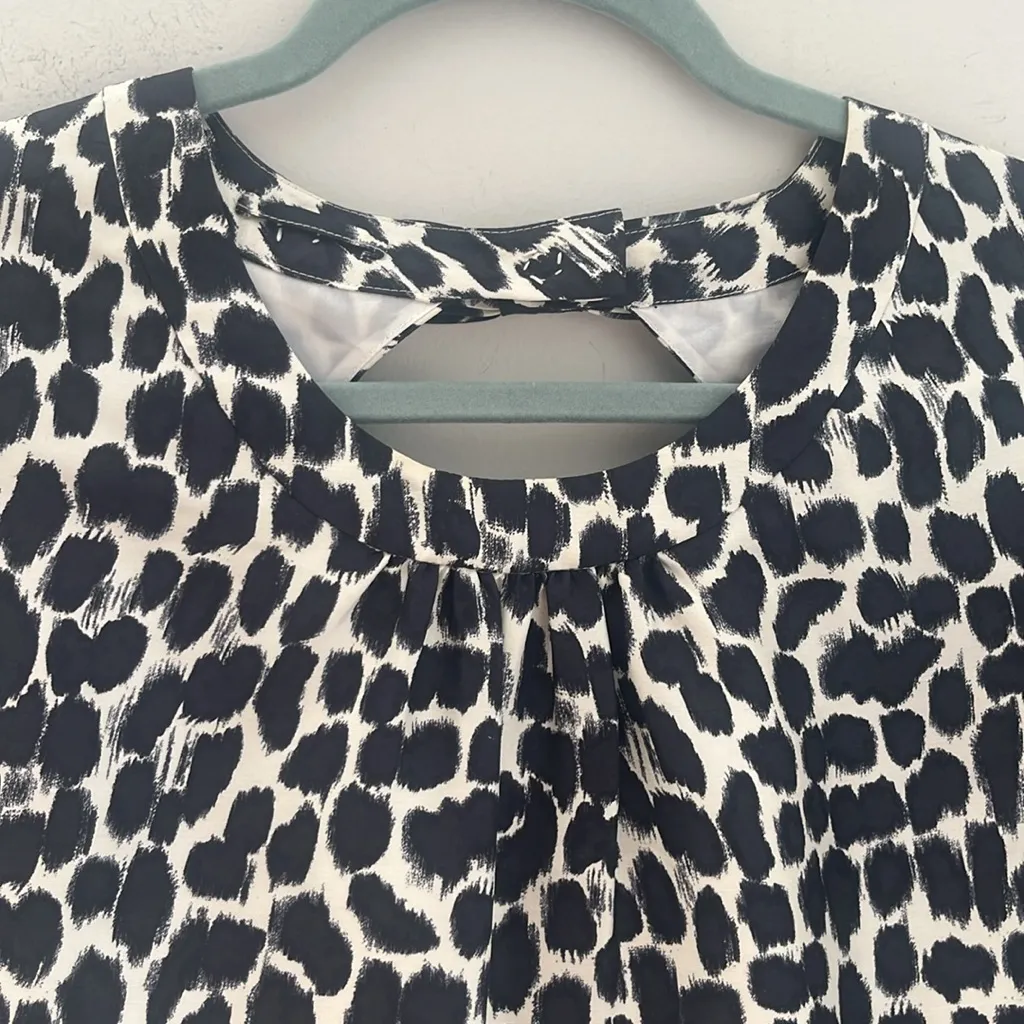 Kate Spade Dorothy Leopard Bow Print Silk Shift Midi Dress Size 8 - Image 6