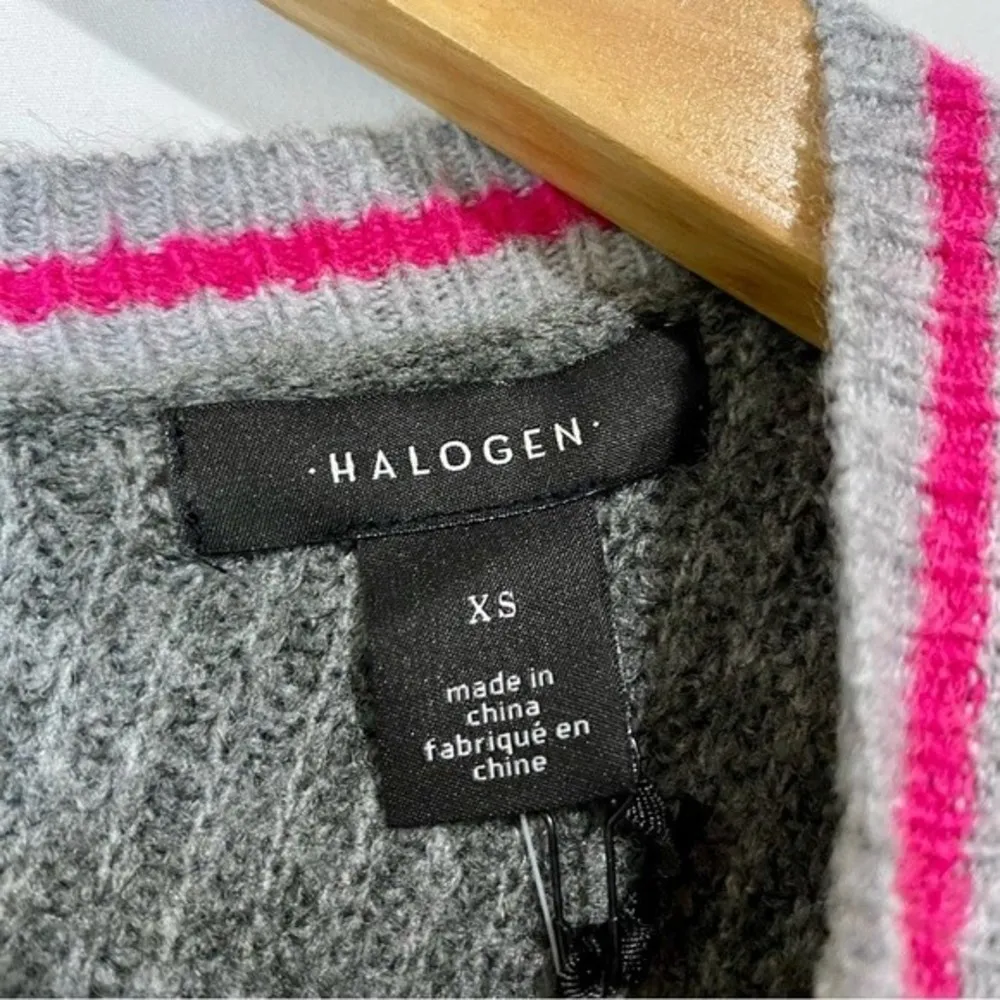 Halogen Women’s Knit Long Sleeve Crew Neck Sweater Grey Dark Heather Size XS NWT - Image 3