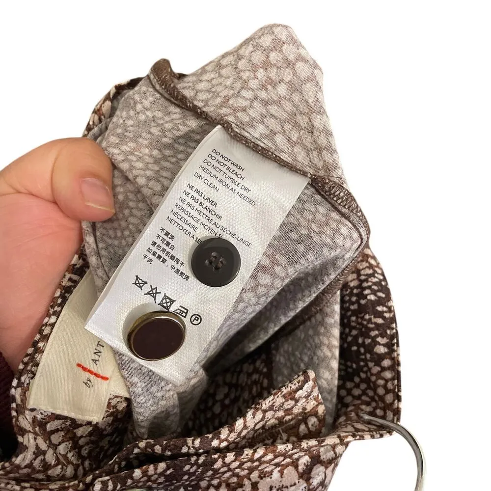 Anthropologie NWOT Snake Print Skirted Brown Tan Wide-Leg Pants Size 4 - Image 10