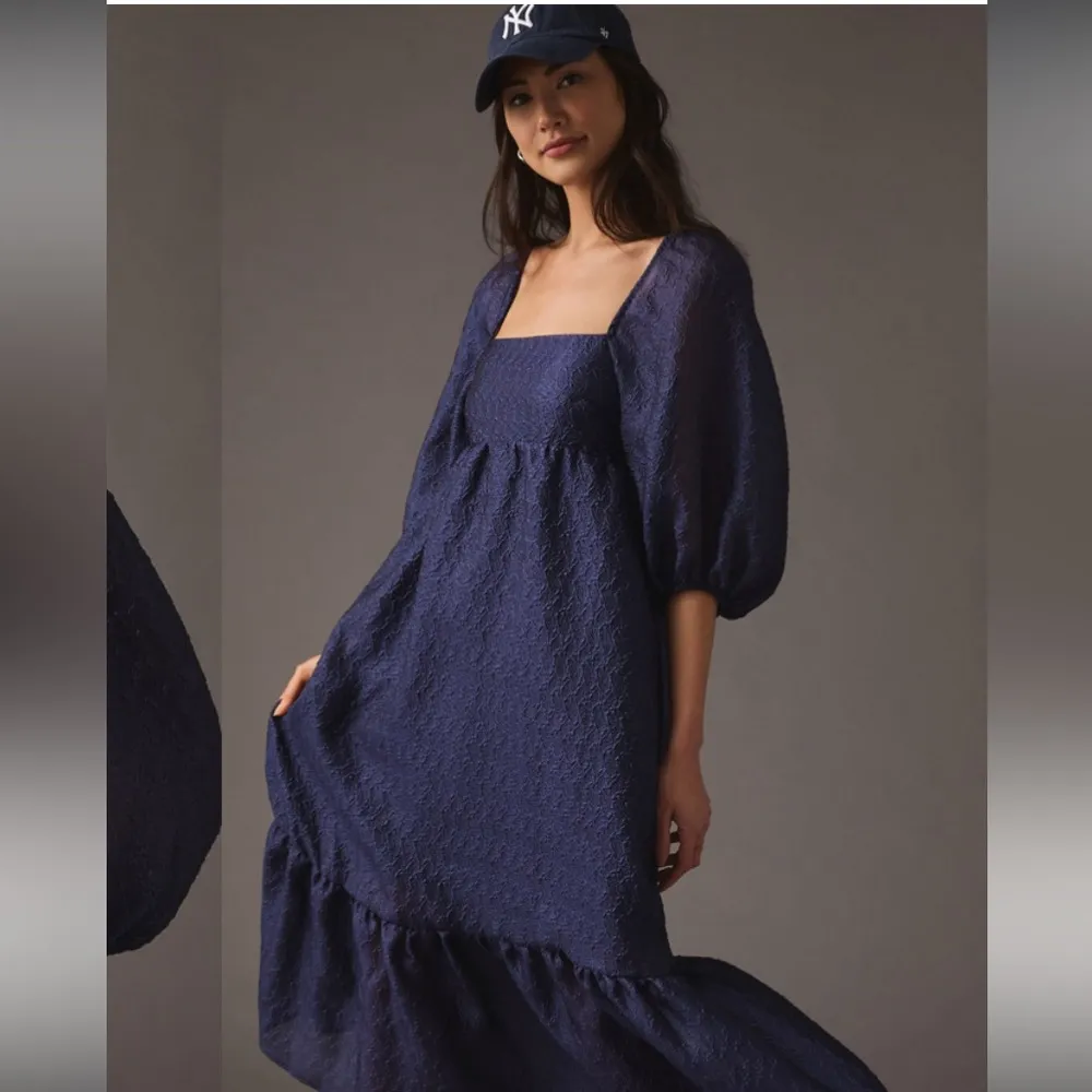 Puff-Sleeve Dress navy iridescent fall party formal boho
Anthropologie $160 - Image 8