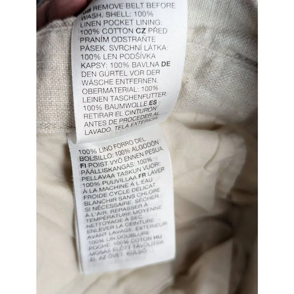 & Other stories belted high waist linen pants US 4 - Image 9