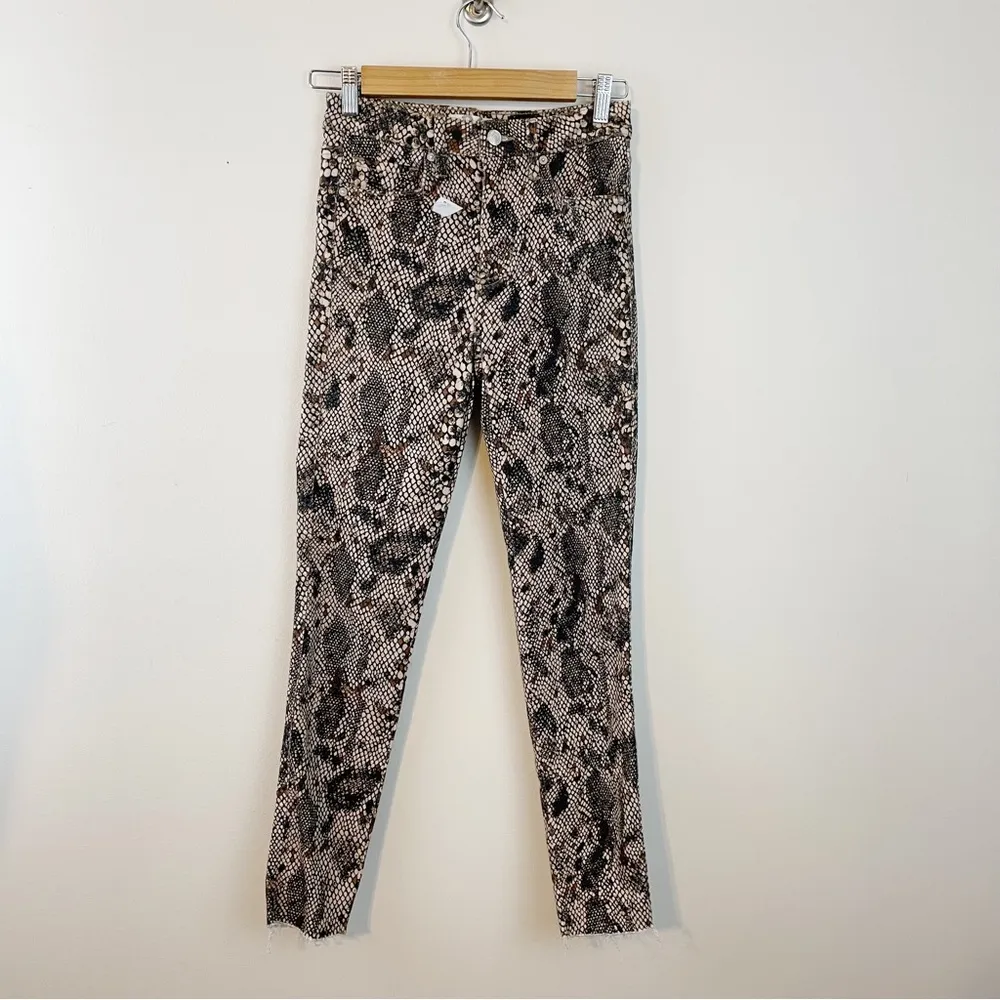 Free People Two Faced Snakeskin Python print skinny jeans Jeggings ankle 26 new - Image 42
