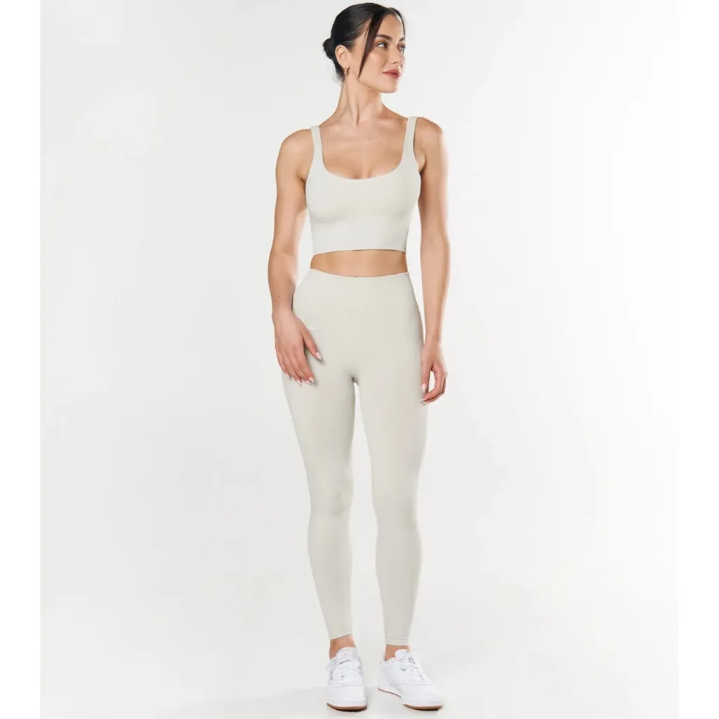 Secondleft seamless leggings tights full length high waisted dove bone White - Image 4