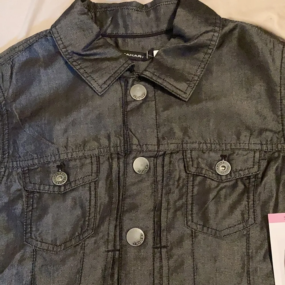 NWT Women’s TAHARI Jacket Black Women’s Size S Button Down Lightweight Jacket - Image 4