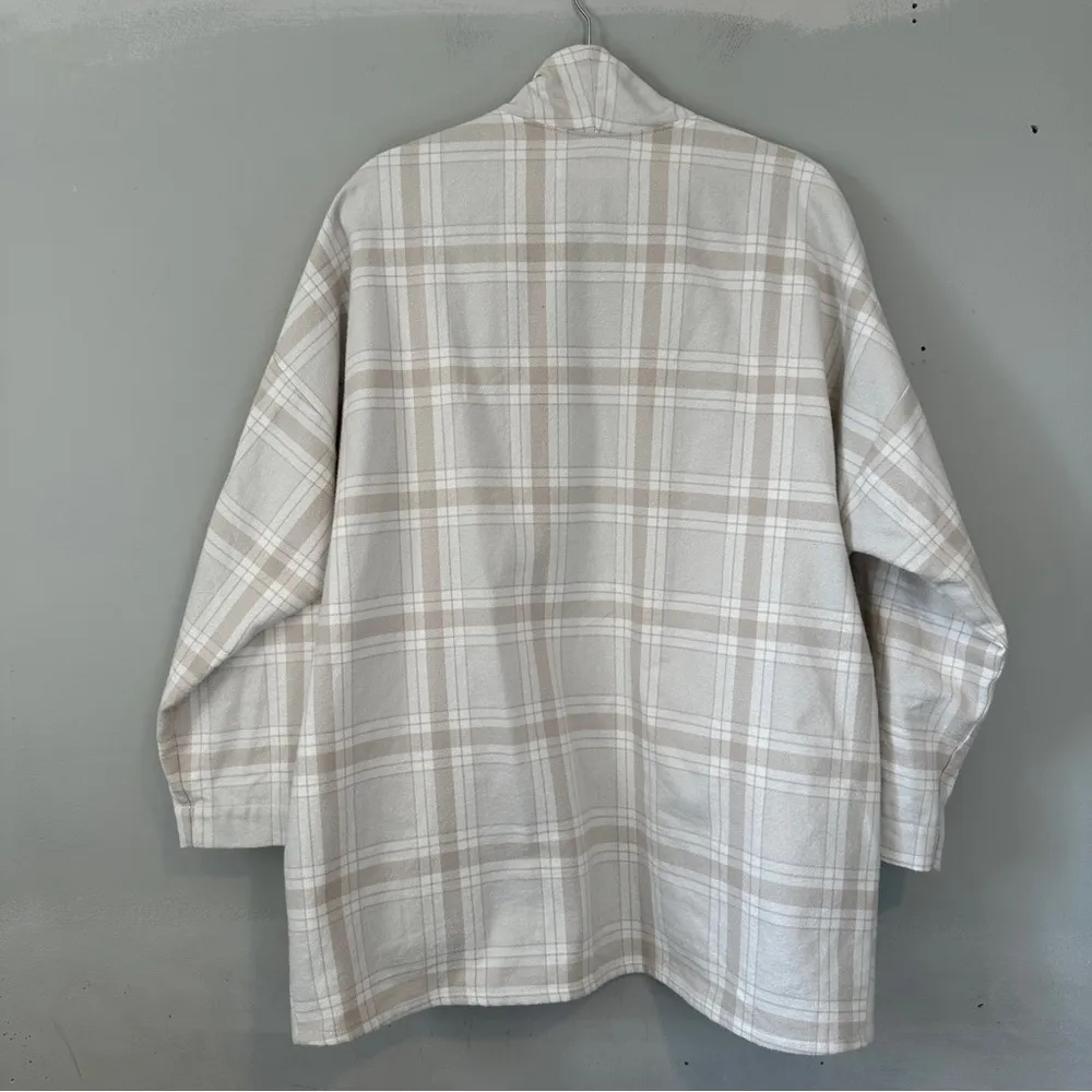 Hackwith Design House The Short Easy Jacket Flannel White Size M - Image 3