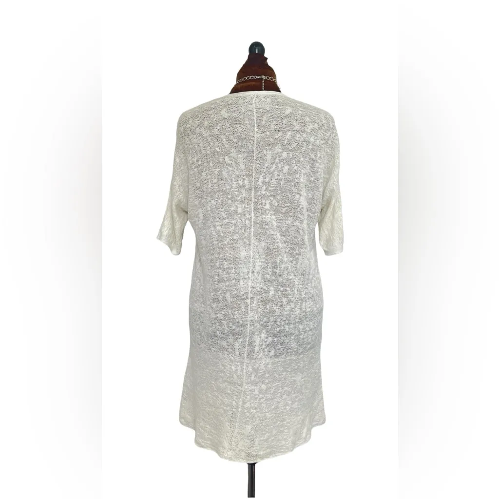 Eileen Fisher Hemp Blend Cardigan White Italian Yarn M - Image 3