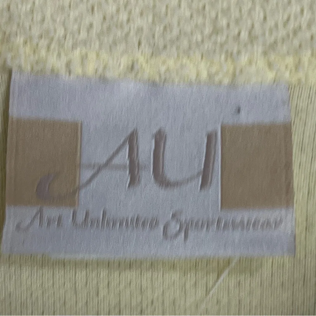 Vintage AU Women's yellow terry cloth cardigan Sweater Bird Art Applique Print Green Size L - Image 2