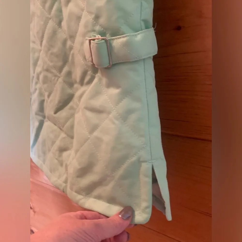 Orvis Womens M Waffle Knit Vest Full Zip Quilted Mint Lime Green Camp Sz M - Image 11