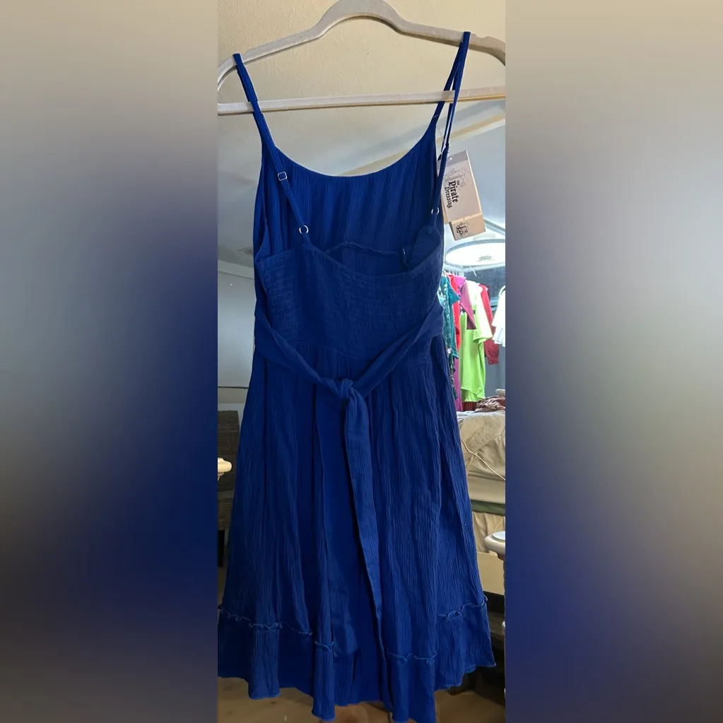 NEW The Pirate Dressing Blue Smocked Plisse Mini Dress XL - Image 2
