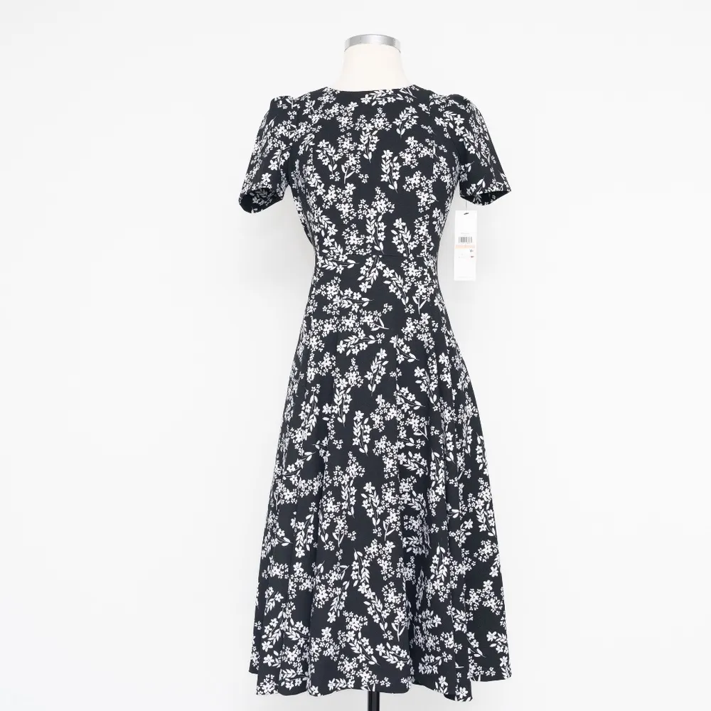 Calvin Klein Floral Print Scuba Crepe Midi Dress - Image 2