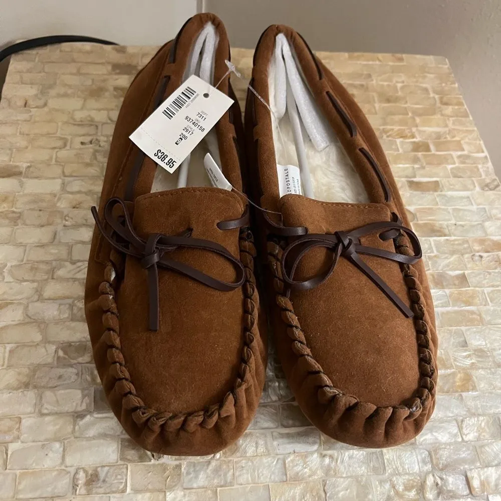 Brown Suede Moccasins with Bow size 9 Aeropostale NWT - Image 2